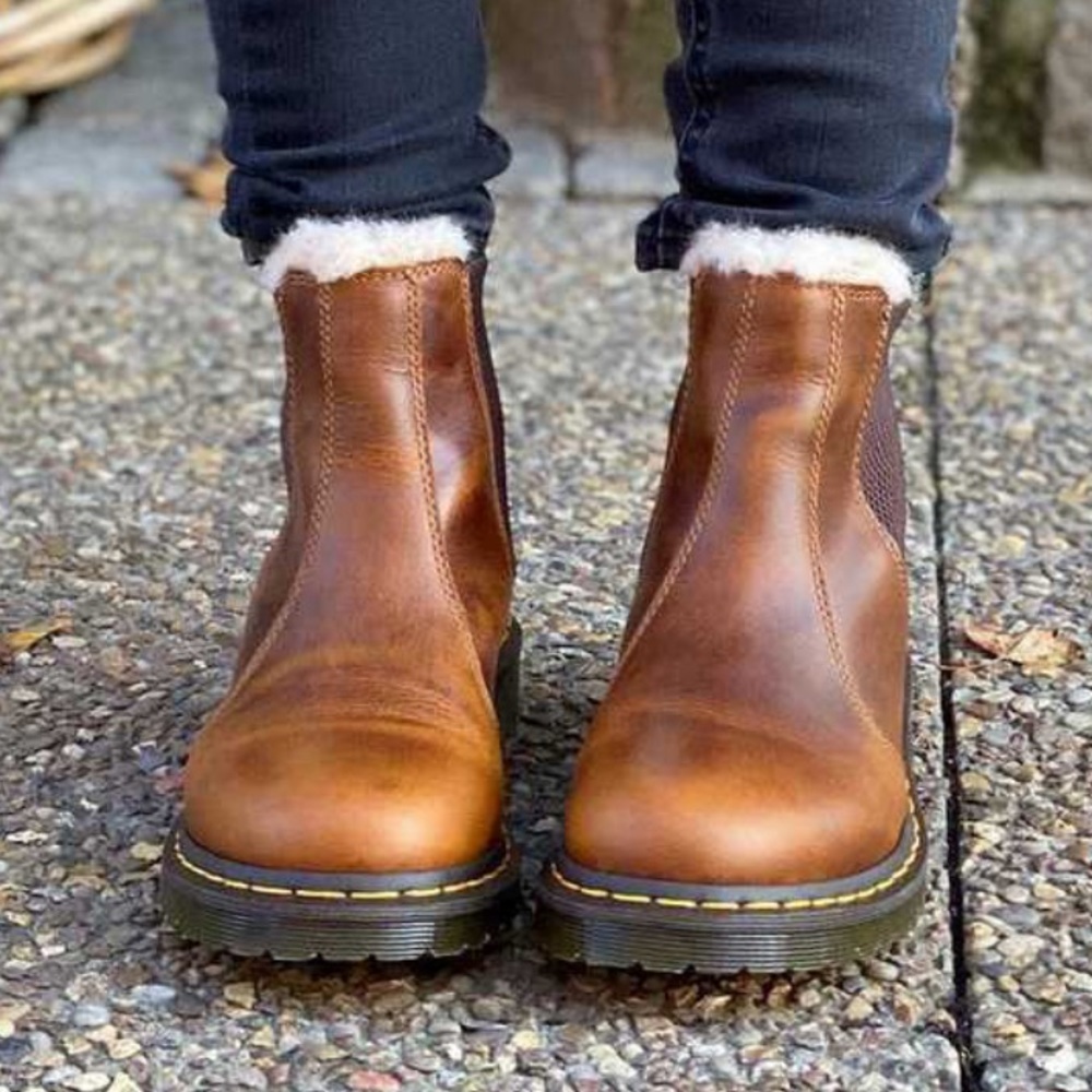 Dr Marten faux fur lined Chelsea boot